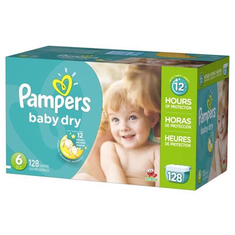 Pampers Baby Dry Diapers Size 6 128 Count Pampers Diaper Sizes Diaper