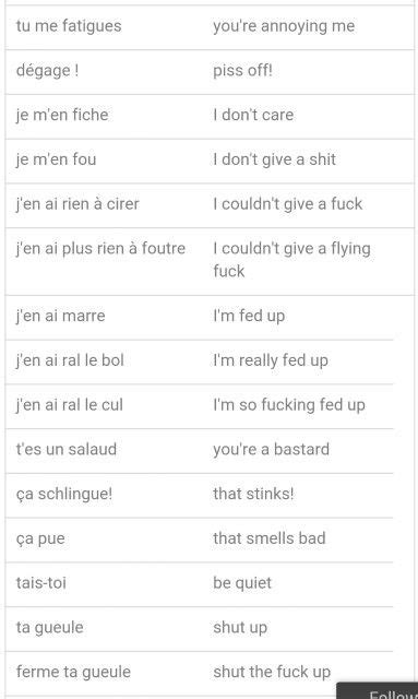 Pin by Alisha Vassar on Memes | French swear words, Basic french words ...