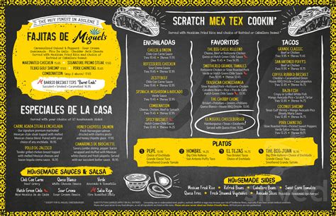 Mi ranchito burrito & tortilla factory, 3: Miguel's Mex Tex Cafe menu in Abilene, Texas, USA