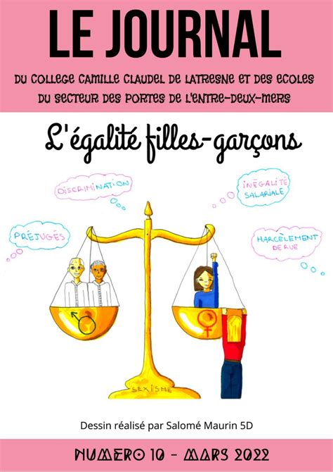 Calaméo Journal Egalité Filles Garçons Collège Camille Caudel