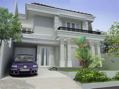 Chanel inspirasi desain rumah masa kini. Jasa Arsitek Desain - Bangun: Rumah klasik modern 2 lantai