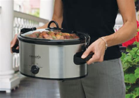 cooker slow crock pot qt quart stainless programmable carry lid oval cook locking steel manual liner liners portable recipes bags