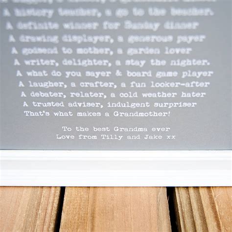 Personalised Grandma Nanny Granny Nan Print With Poem By Bespoke Verse