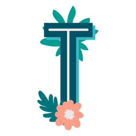 Tropical Decorated Capital Letter T Transparent Png And Svg Vector File