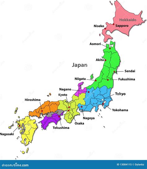 Carte Du Japon Photo Libre De Droits Image 13084115