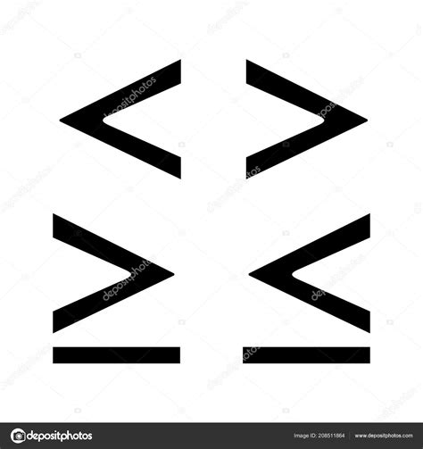 Mathe Symbole Glyphen Symbol Ist Kleiner Größer Oder Gleich Als Stock