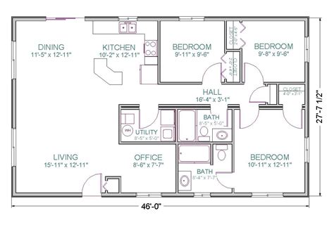 The Floor Plan For A Two Bedroom Apartment With An Attached Kitchen And