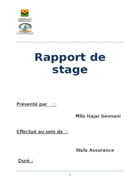 Rapport De Stage Wafa Assurance Pdf Assurance Voitures