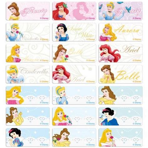 Disney Princesses Name Stickers Medium
