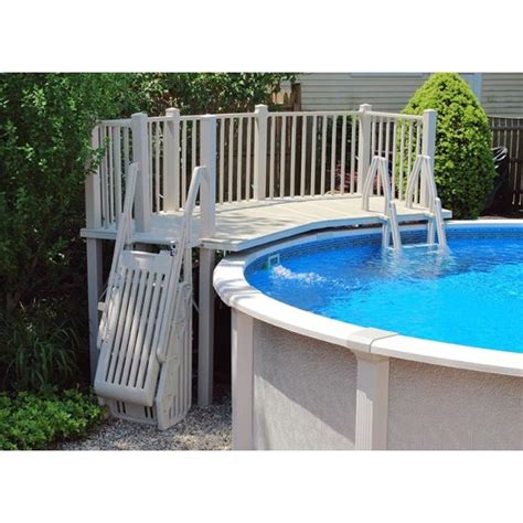 Vinyl Works 5â€™ X 135â€™ Resin Fantail Deck With Steps Namco Pool