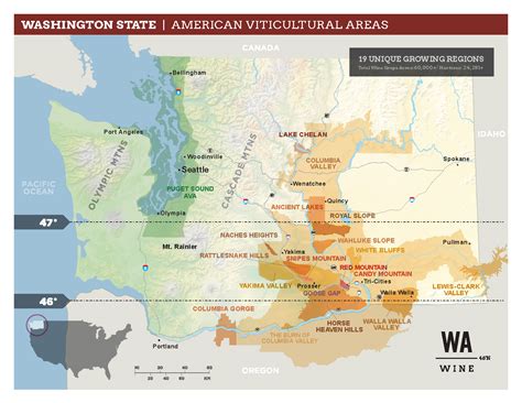 Washington State Ava Map Washington State Wine Commission