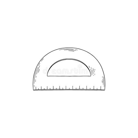 Geometry Protractor Ruler Or Measure Instrument Vector Illustration