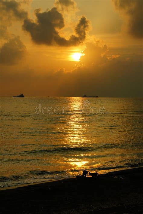 Sunset On The Famous Cijin Island Stock Photo Image Of Yellow Gold