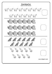 Fundamental Counting Worksheets,Teachers Printables,Play School