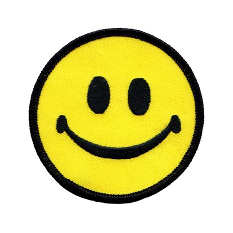 Large Classic Yellow Smiley Face Patch Happy Emoji