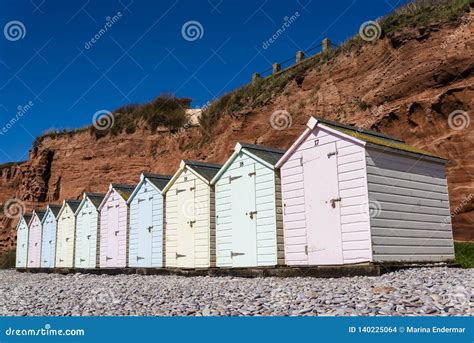 Beach Huts East Devon England United Kingdom Stock Photo Image Of