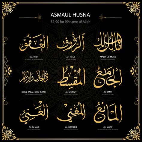 Buy Asmaul Husna Names Of Allah Islamic Poster Sticker Paper Poster X Inch Online