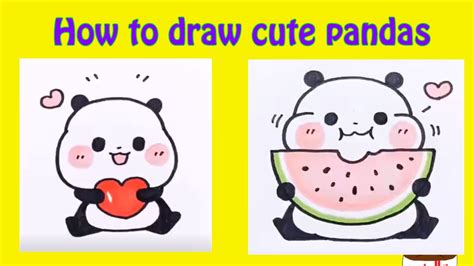 cute and easy to draw pandas learn how to draw pandas draw pandas step