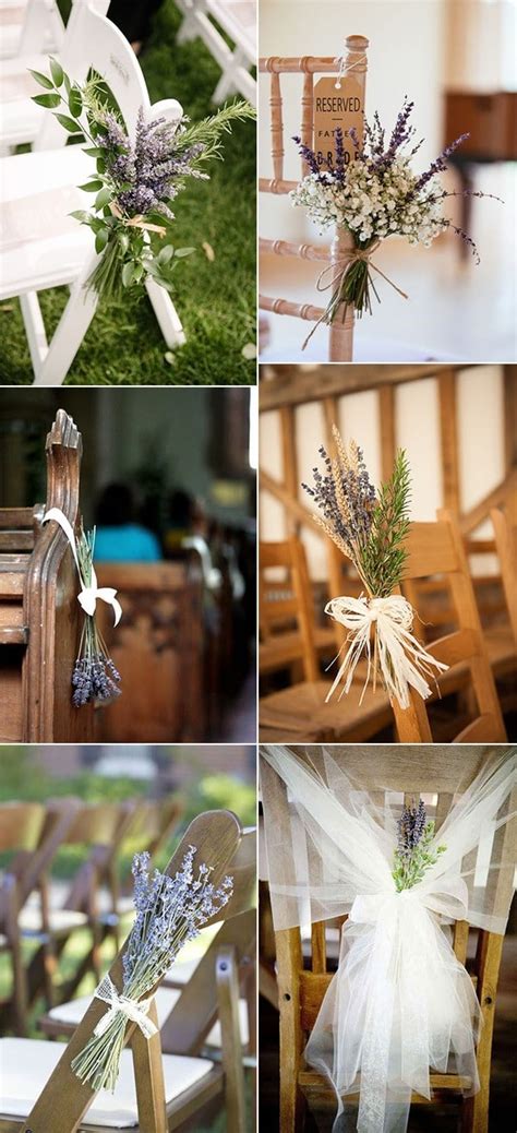 Wedding Aisle Chair Decorations With Lavender Colors For Wedding
