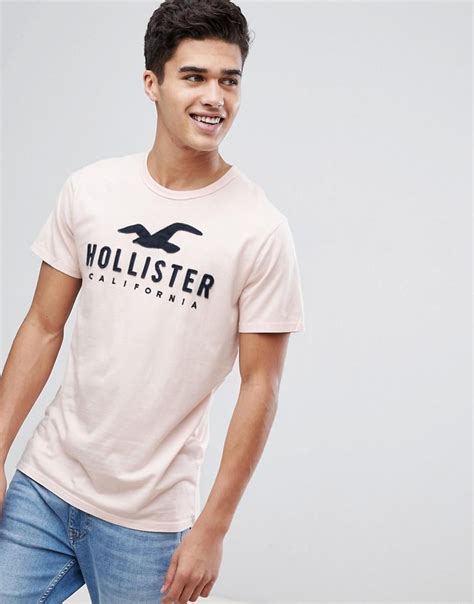 Lyst Hollister Large Logo T Shirt In Red In Red For Men