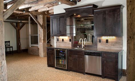 An all white and stainless steel finish is one of the best routes to take for any home. Rustic Basement Ideas, Modern Rustic Basement Bar Kitchen ...