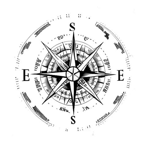 Minimalist A Minimalist Tattoo Of A Compass Rose Semi Permanent