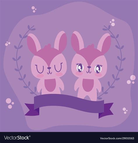 Love Rabbits Cartoons Design Royalty Free Vector Image