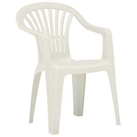 Stackable Garden Chairs 45 Pcs Plastic White
