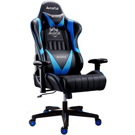 Buy Autofull Gaming Chair Blue And Black Pu Leather Racing Style