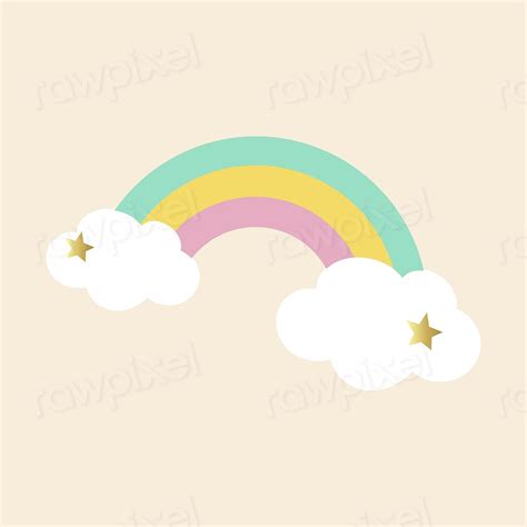 Rainbow On Clouds Magical Vector Premium Vector Rawpixel