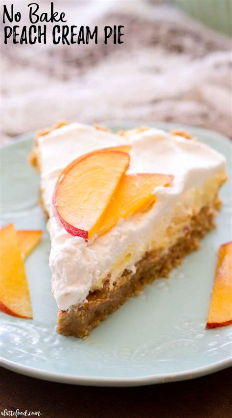 No Bake Peach Cream Pie - A Latte Food