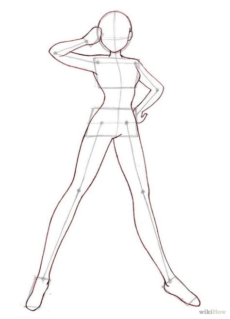 Female Character Standing Pose Reference Model Drawing Design