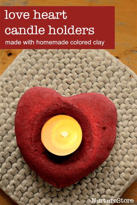 Homemade Colored Salt Dough Valentine Candle Holders Nurturestore