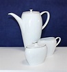 Pretty Vintage Spal Porcelanas White and Silver Teapot Sugar | Etsy