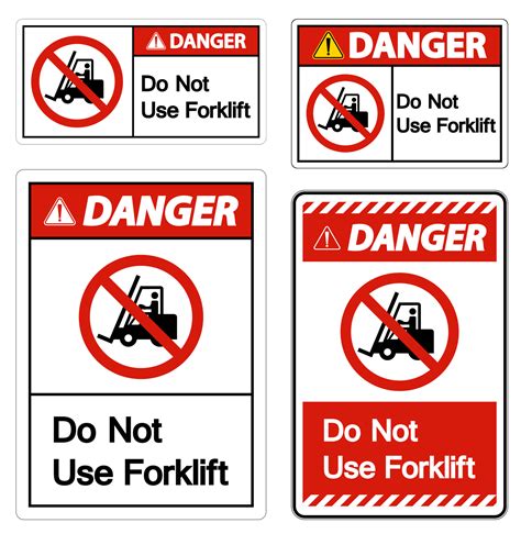 Danger Do Not Use Forklift Sign On White Background 5198694 Vector Art