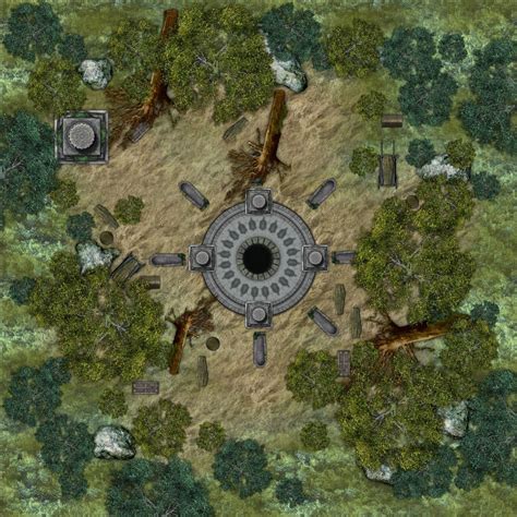 Dungeon Overworld Ruin Entrance Forest Ruins Battlemap Dnd Dragons Dungeons And Dragons