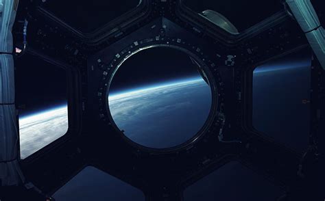 Hd Wallpaper Station Planet Space View The Window Surface Art