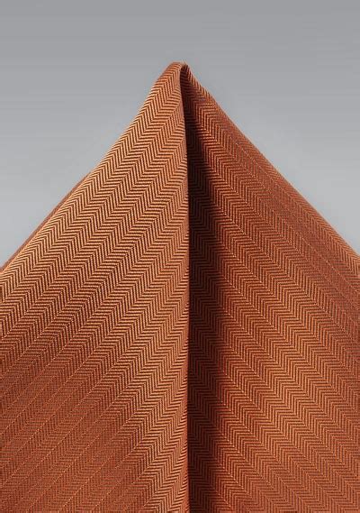 Herringbone Design Hanky In Burnt Orange Bows N