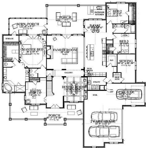 Craftsman Style House Plan 5 Beds 3 Baths 4425 Sqft Plan 63 392