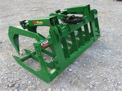 60″ Dual Cylinder Root Bucket Grapple Attachment With Grease Fittings