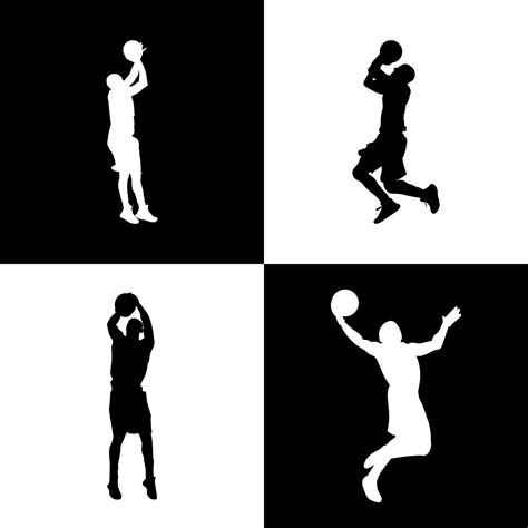 Silhouette Of Basketball Player With Ball Shooting Dunk 13861222 Vector