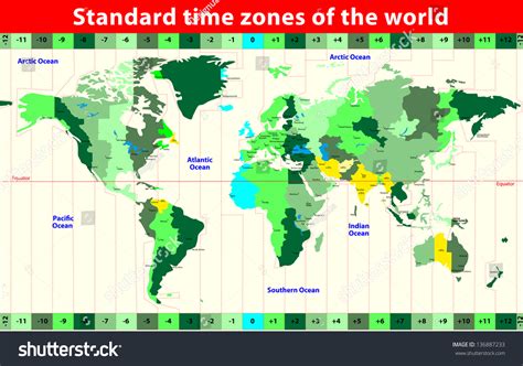 World Time Zones Map Political Map Stock Vector Shutterstock Sexiz Pix
