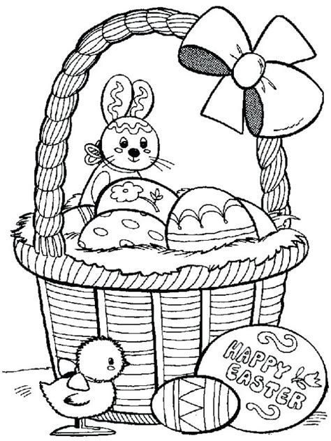 Coloring Pages Of Easter Eggs And Bunnies At Free
