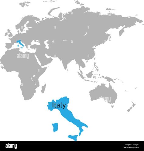 La Mappa Dellitalia è Evidenziata In Blu Sulla Mappa Delleuropa