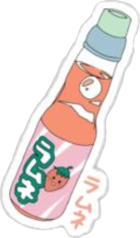 Soda Aesthetic Anime Strawberry Sticker By Kooktrasheditzz