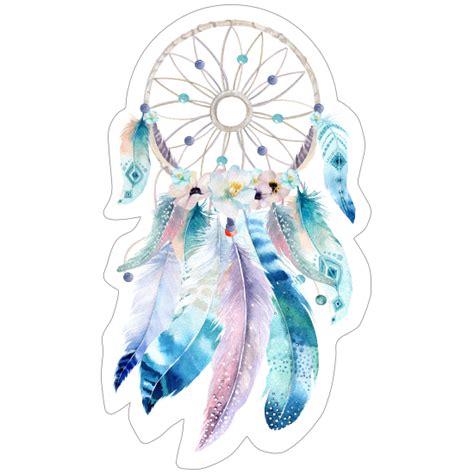 Watercolor Dream Catcher And Feathers Sticker