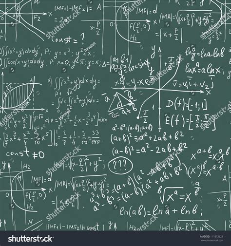 Hand Writing Mathematics Formula On Seamless Blackboard Stock Photo