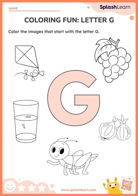 Coloring Fun Letter G Worksheet Ela Worksheets Splashlearn