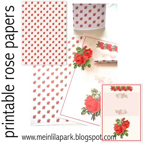 Meinlilapark Free Digital Vintage Rose Scrapbooking Paper