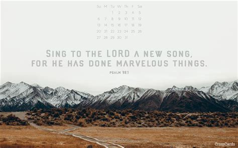 January 2019 - A New Song Desktop Calendar- Free January Wallpaper